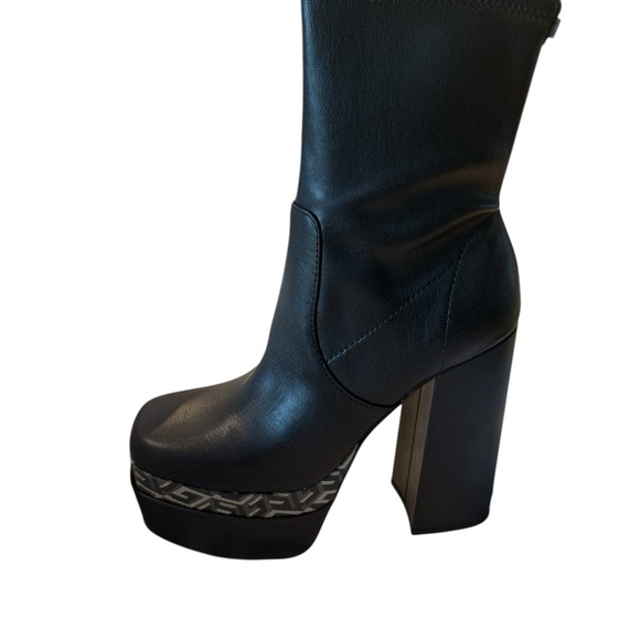 GUESS Caballa Black Platform Block Heel Stretch Upper Boots Size 10 NEW - Picture 10 of 16